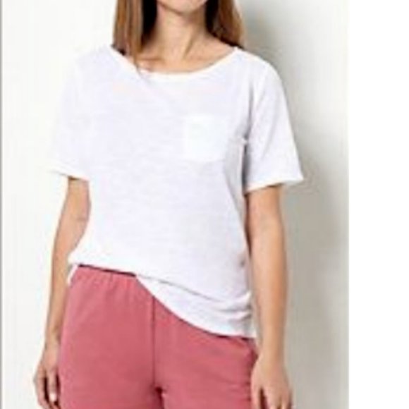 Studio Park x Courtney Khondabi Cotton Modal Slub Tee Top  13312 - Picture 1 of 1